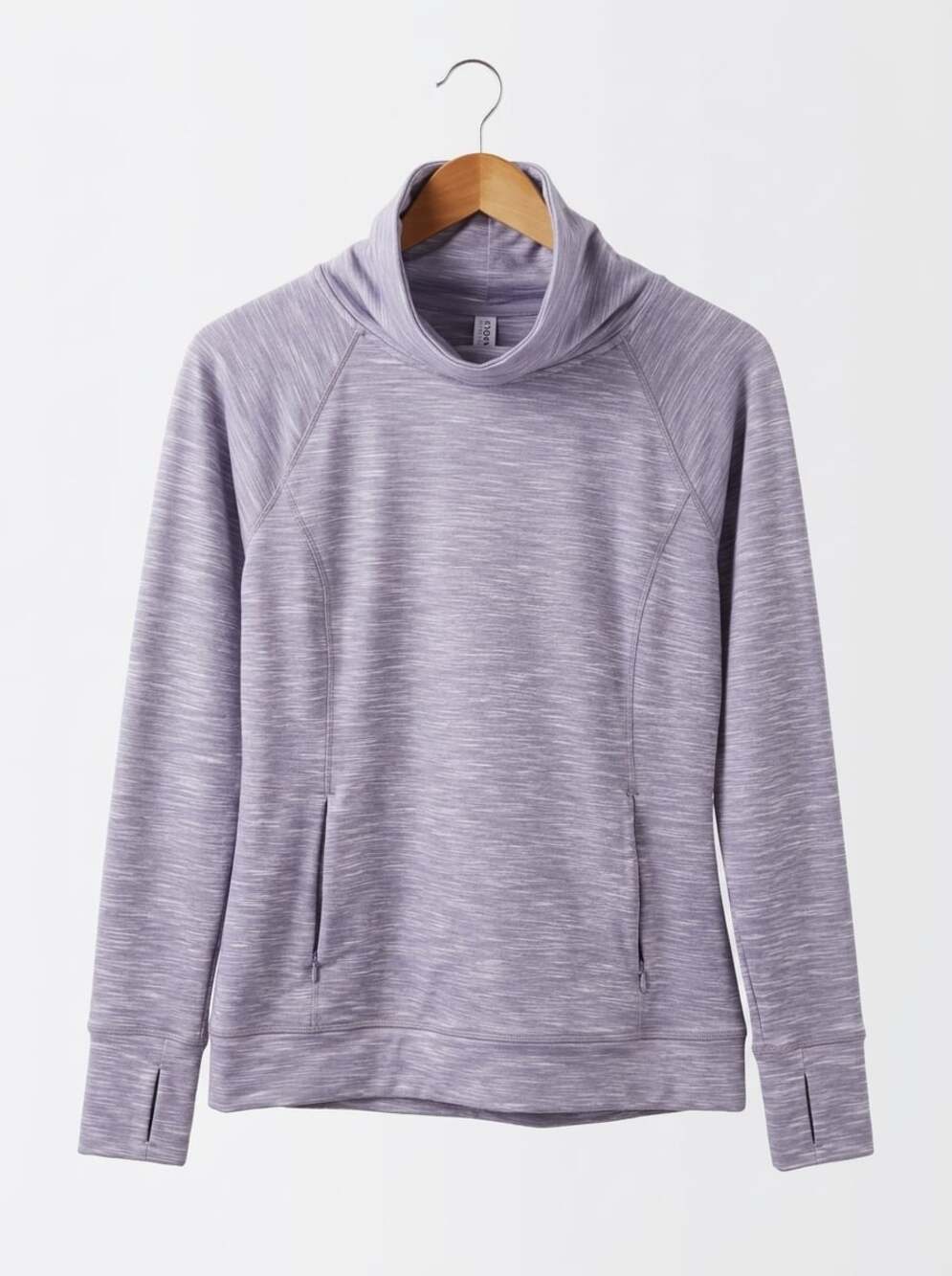 Kyodan Outdoor Heather Purple Space Dye Cowl Neck Pullover 💜